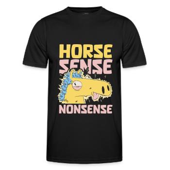 Horse Equestrian Sports - Men's Functional T-Shirt - black - Front - AI Model Male 178 dark (178cm)