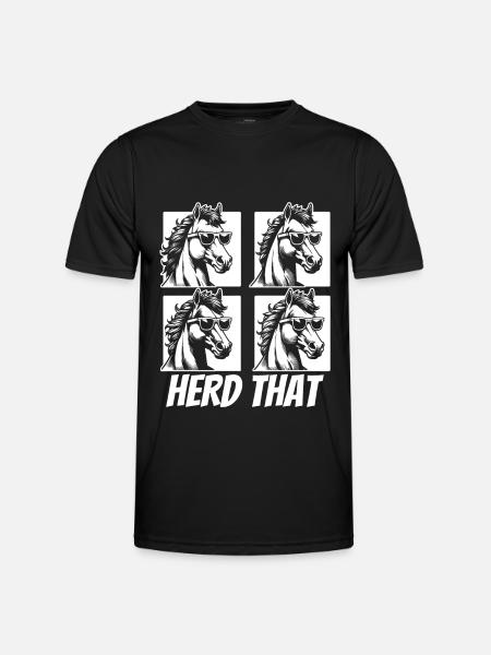 Pferd Reitsport - Männer Funktions-T-Shirt - Schwarz