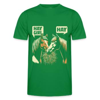 Horse Equestrian Sports - Men's Functional T-Shirt - kelly green - Front - AI Model Male 178 dark (178cm)