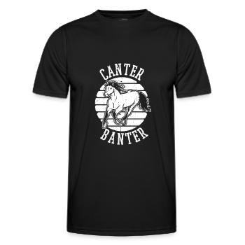 Sports équestres équestres à cheval - T-shirt sport Homme - noir - Devant - AI Model Male 178 dark (178cm)