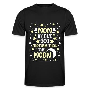 Lune Luna Amour Lune Maman - T-shirt sport Homme - noir - Devant - AI Model Male 178 dark (178cm)