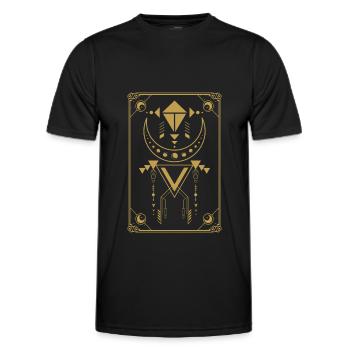 Moon Tarot Card Tarot Moon - Men's Functional T-Shirt - black - Front - AI Model Male 178 dark (178cm)