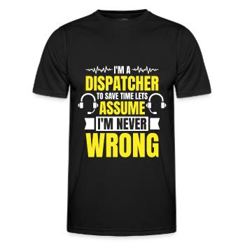 Notruf Leitstelle Einsatzzentrale - Männer Funktions-T-Shirt - Schwarz - Vorne - AI Model Male 178 dark (178cm)