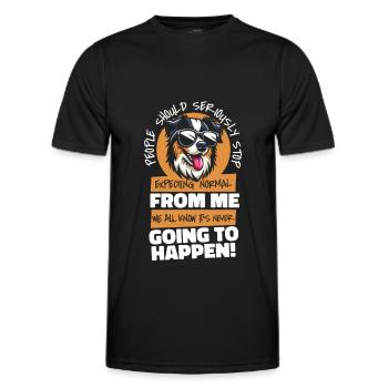 Australian Shepherd - Männer Funktions-T-Shirt - Schwarz - Vorne - AI Model Male 178 dark (178cm)