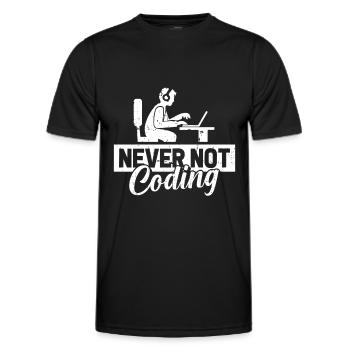 Développeur, Codeur, Programmeur - T-shirt sport Homme - noir - Devant - AI Model Male 178 dark (178cm)