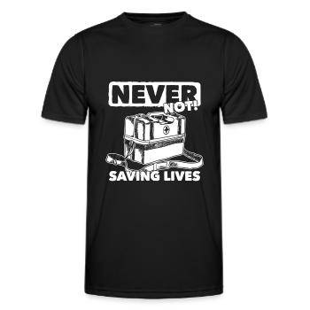 Service ambulancier Paramédicaux Ambulanciers paramédicaux - T-shirt sport Homme - noir - Devant - AI Model Male 178 dark (178cm)