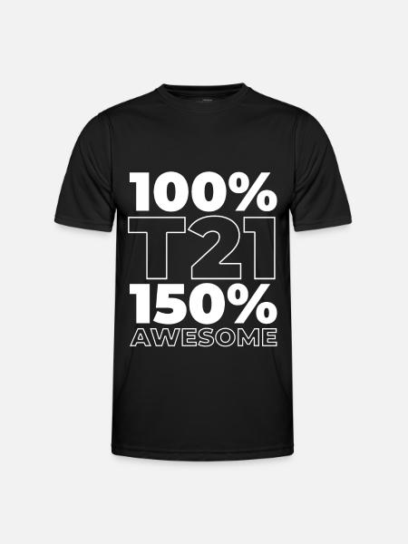 Down syndrome T21 trisomy - Men's Functional T-Shirt - black
