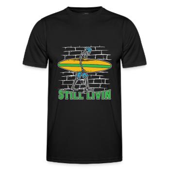 Surfer Surfen - Männer Funktions-T-Shirt - Schwarz - Vorne - AI Model Male 178 dark (178cm)