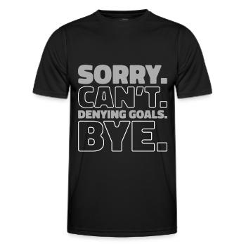 Eishockey Torwart - Männer Funktions-T-Shirt - Schwarz - Vorne - AI Model Male 178 dark (178cm)