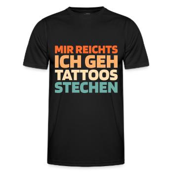 Tattoo Artist Tattoo - Men's Functional T-Shirt - black - Front - AI Model Male 178 dark (178cm)