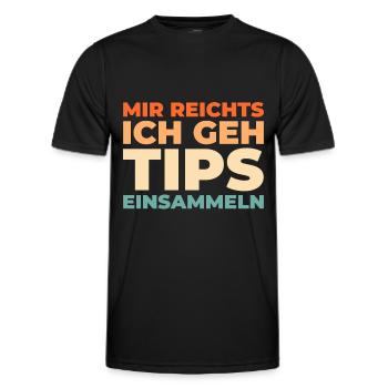 Serveur Serveuse - T-shirt sport Homme - noir - Devant - AI Model Male 178 dark (178cm)
