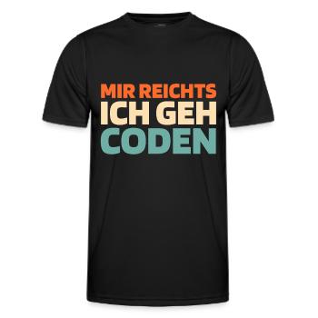 Développeur, Codeur, Programmeur - T-shirt sport Homme - noir - Devant - AI Model Male 178 dark (178cm)
