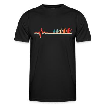 Tennis de table, Ping-pong, Électrocardiogramme, Battement de cœur - T-shirt sport Homme - noir - Devant - AI Model Male 178 dark (178cm)