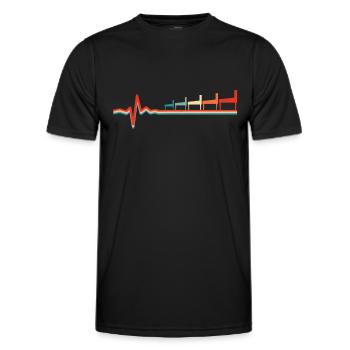 Pinball Ekg Heartbeat - Männer Funktions-T-Shirt - Schwarz - Vorne - AI Model Male 178 dark (178cm)