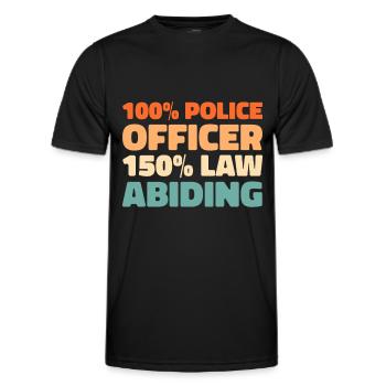 Policeman Police - Men's Functional T-Shirt - black - Front - AI Model Male 178 dark (178cm)