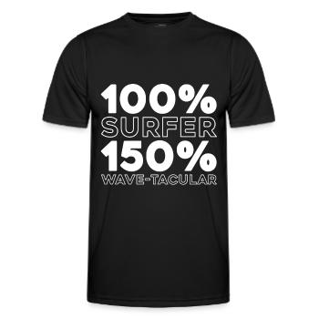 Surfer Surfen - Männer Funktions-T-Shirt - Schwarz - Vorne - AI Model Male 178 dark (178cm)