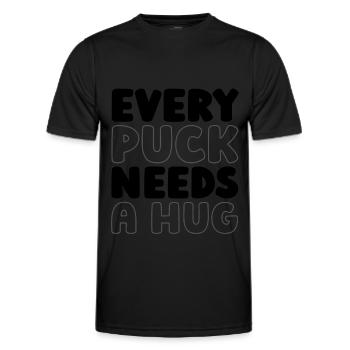 Eishockey Torwart Torwart Puck - Männer Funktions-T-Shirt - Schwarz - Vorne - AI Model Male 178 dark (178cm)
