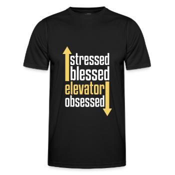 Elevator Elevator - Men's Functional T-Shirt - black - Front - AI Model Male 178 dark (178cm)