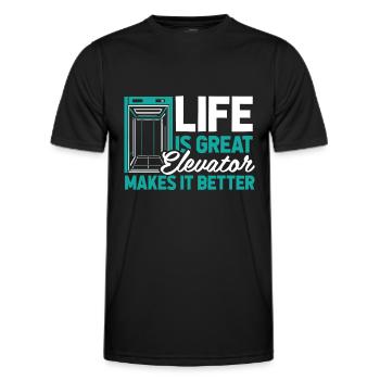 Elevator Elevator - Men's Functional T-Shirt - black - Front - AI Model Male 178 dark (178cm)