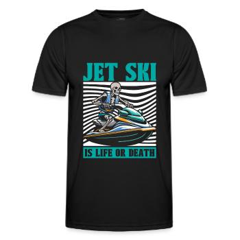 Jet Ski Skelett - Männer Funktions-T-Shirt - Schwarz - Vorne - AI Model Male 178 dark (178cm)