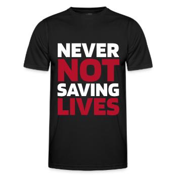 Rettungsdienst Sanitäter Rettungssanitäter - Männer Funktions-T-Shirt - Schwarz - Vorne - AI Model Male 178 dark (178cm)