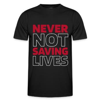Rettungsdienst Sanitäter Rettungssanitäter - Männer Funktions-T-Shirt - Schwarz - Vorne - AI Model Male 178 dark (178cm)