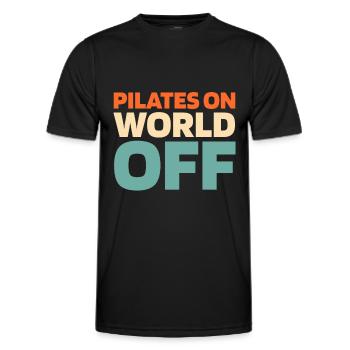 Pilates Pilates On World Off - Men's Functional T-Shirt - black - Front - AI Model Male 178 dark (178cm)