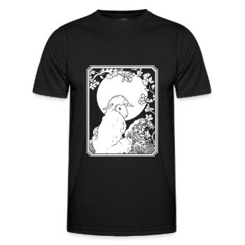 Schaf Japan Cherry Blossom Moon - Männer Funktions-T-Shirt - Schwarz - Vorne - AI Model Male 178 dark (178cm)