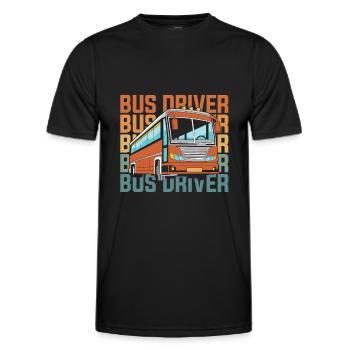 Bus Bus Driver - Men's Functional T-Shirt - black - Front - AI Model Male 178 dark (178cm)