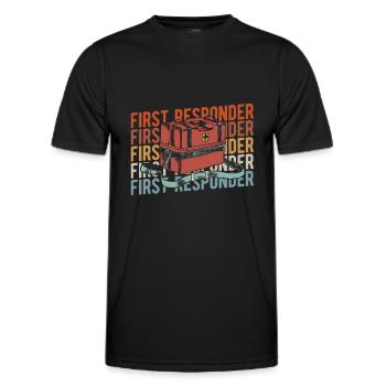 Rettungsdienst Sanitäter Rettungssanitäter - Männer Funktions-T-Shirt - Schwarz - Vorne - AI Model Male 178 dark (178cm)