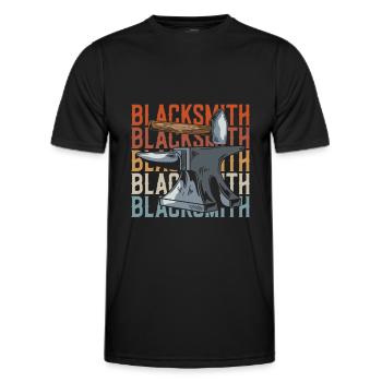 Blacksmith metalworker - Men's Functional T-Shirt - black - Front - AI Model Male 178 dark (178cm)
