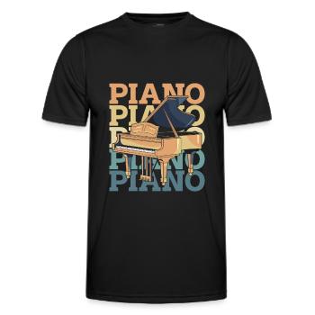 Pianist Klavier Piano - Men's Functional T-Shirt - black - Front - AI Model Male 178 dark (178cm)