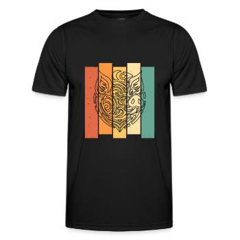 Pig Pig Farmer Tribal Moon Phases - Men's Functional T-Shirt - black - Front - AI Model Male 178 dark (178cm)