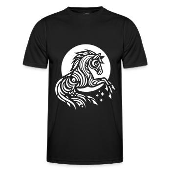 Horse Equestrian Tribal Moon Phases - Men's Functional T-Shirt - black - Front - AI Model Male 178 dark (178cm)