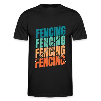 Fechten Fechter - Männer Funktions-T-Shirt - Schwarz - Vorne - AI Model Male 178 dark (178cm)