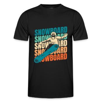 Snowboard Snowboarder - Men's Functional T-Shirt - black - Front - AI Model Male 178 dark (178cm)