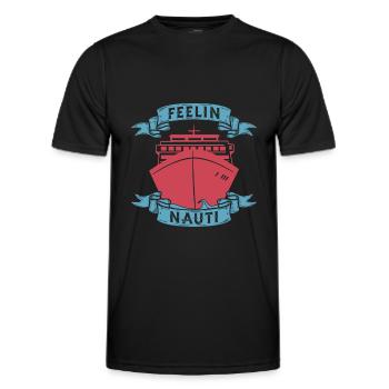 Sensation de croisière Nauti - T-shirt sport Homme - noir - Devant - AI Model Male 178 dark (178cm)