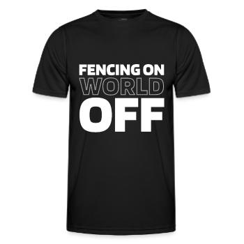 Fechten Fechter Fencing On World Off - T-shirt sport Homme - noir - Devant - AI Model Male 178 dark (178cm)