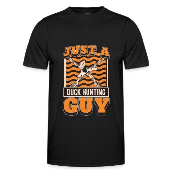 Ente Jagd Entenjagd Just A Duck Hunting Guy - Männer Funktions-T-Shirt - Schwarz - Vorne - AI Model Male 178 dark (178cm)