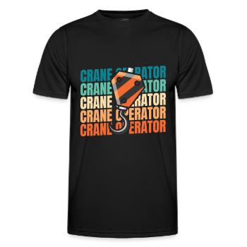 Crane Operator Crane Operator - Men's Functional T-Shirt - black - Front - AI Model Male 178 dark (178cm)