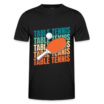 Tischtennis Pingpong - Männer Funktions-T-Shirt - Schwarz - Vorne - AI Model Male 178 dark (178cm)