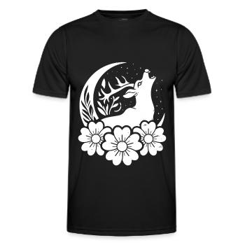 Deer Wild Floral Moon - Men's Functional T-Shirt - black - Front - AI Model Male 178 dark (178cm)
