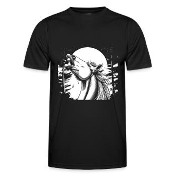 Cheval Équestre Lune Hurlement - T-shirt sport Homme - noir - Devant - AI Model Male 178 dark (178cm)