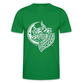 Cow Farmer Livestock Moon Phases - Men's Functional T-Shirt - kelly green - Front - AI Model Male 178 dark (178cm)
