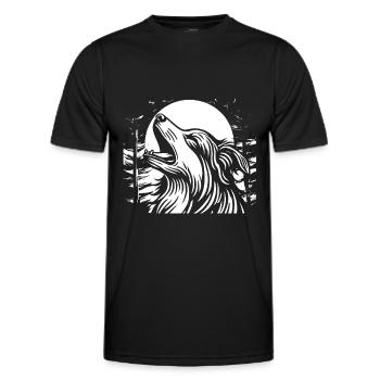 Berger Australien Lune Hurlement - T-shirt sport Homme - noir - Devant - AI Model Male 178 dark (178cm)
