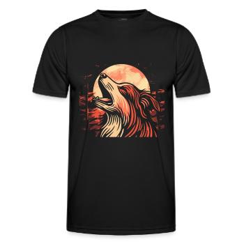 Berger Australien Lune Hurlement - T-shirt sport Homme - noir - Devant - AI Model Male 178 dark (178cm)
