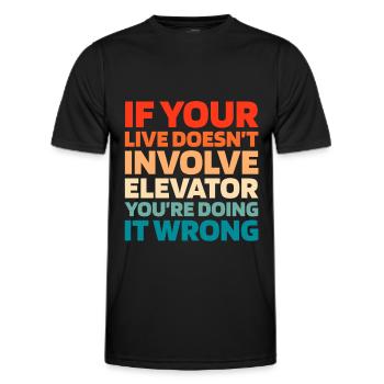 Elevator Elevator - Men's Functional T-Shirt - black - Front - AI Model Male 178 dark (178cm)