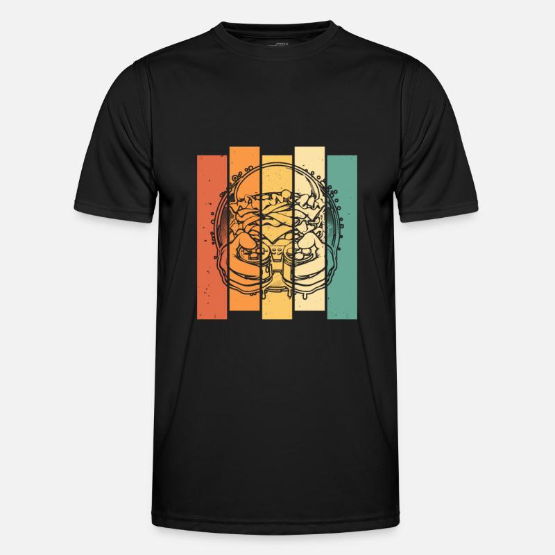 Gamer Gaming Burger Gaming Controller - Männer Funktions-T-Shirt - Schwarz