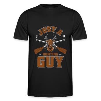 Jagen Jäger Jagd Just A Hunting Guy - Männer Funktions-T-Shirt - Schwarz - Vorne - AI Model Male 178 dark (178cm)