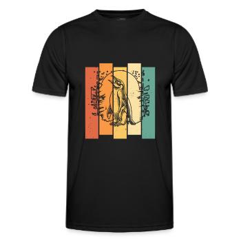 Pingouin Lune Hurlement - T-shirt sport Homme - noir - Devant - AI Model Male 178 dark (178cm)